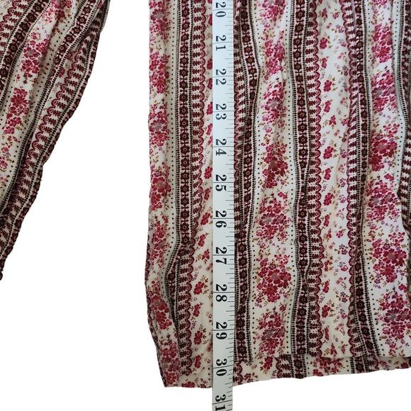 Boho Floral Cropped Ankle Pants Flowy Straight Leg Women's Size Small - Picture 7 of 7